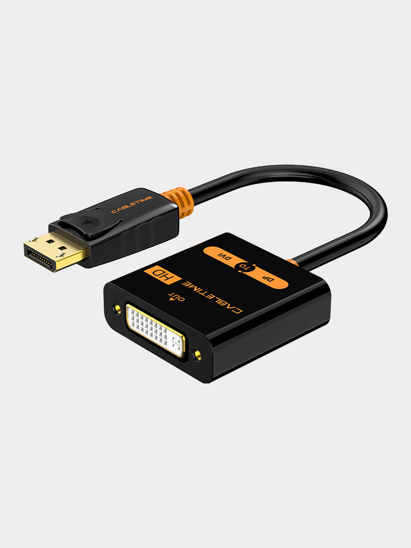 DP to DVI Adapter Converter 1080P - Digital Video Signal Converter for Monitor, Projector, TV | Compatible with Mac, PC, Laptop | Ideal for Home Office, Gaming & Presentations