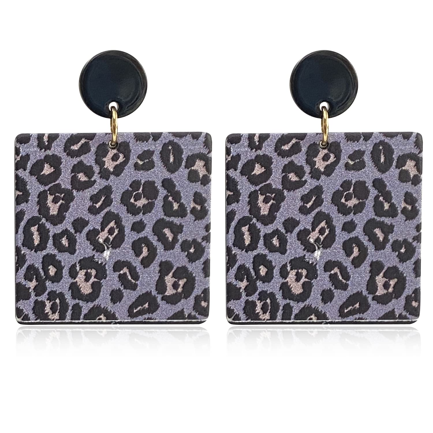 Unique Lightweight Acrylic Resin Leopard Print Geometric Drop Earrings for Women - Fashion Statement Jewelry Gift for Girls (Perfect for Parties, Date Nights & Casual Wear)