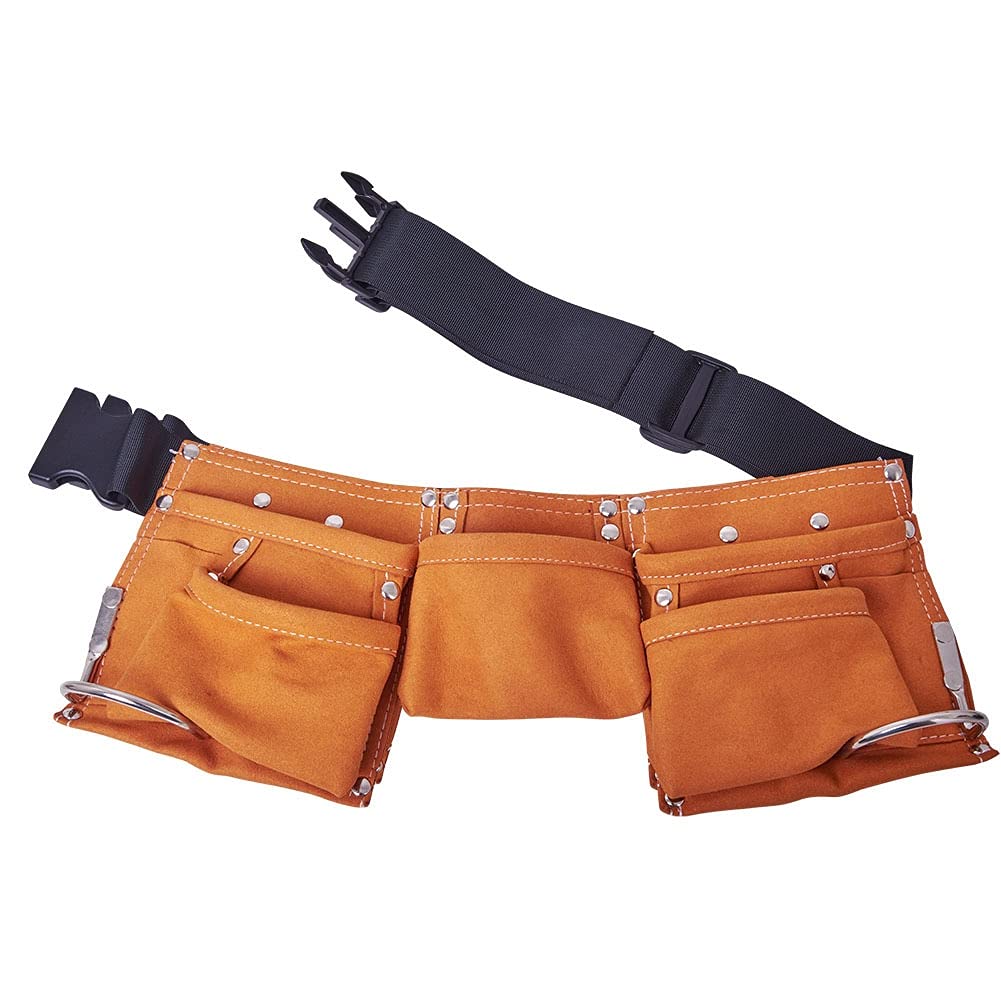 **Premium Real Leather Tool Belt for Garden & Repair Work - Heavy Duty Waist Bag with Screwdriver Holder - Ideal for DIY, Construction, and Gardening Projects**