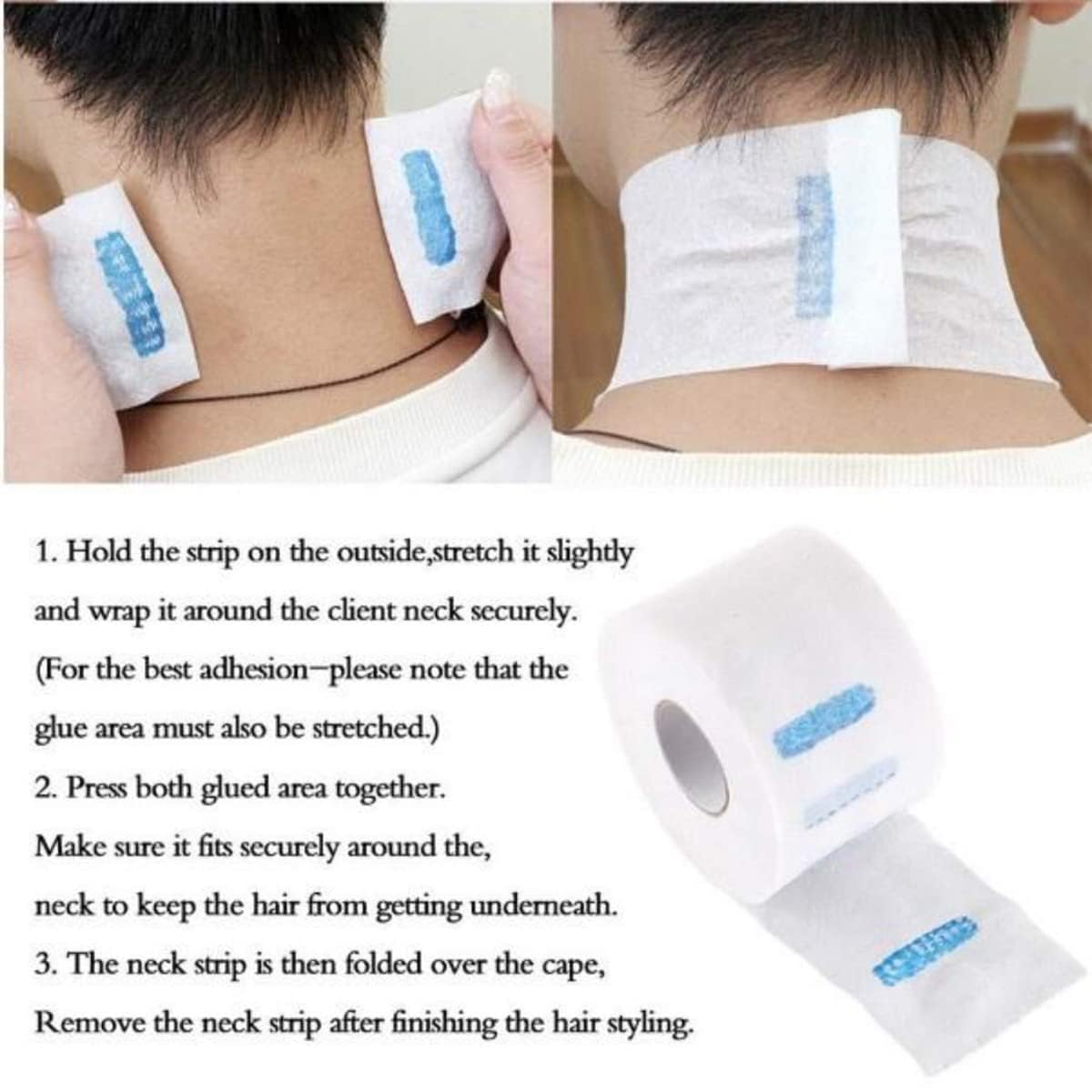 SPARKLINE Disposable Neck Ruffle Roll Paper Strip Tissue for Salon & Barber Shops | Hygiene Protection for Haircuts, Shaves & Beauty Services