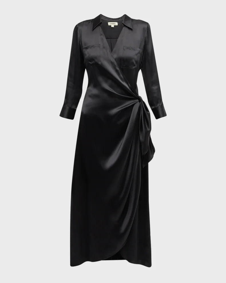 L'Agence Kadi Dress - Women's Elegant Floral Midi Dress for Summer, Party & Special Occasions | Perfect for Weddings, Cocktails & Date Nights