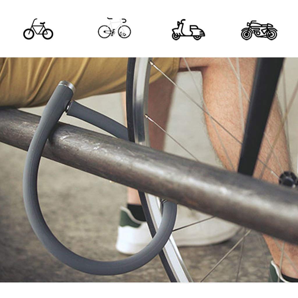 Cerraduras de Bicicleta Antirrobo Portátil 780mmx20mm para Montaña y Exterior - Ideal para Ciclismo Urbano, Viajes y Estacionamiento en la Calle (Color Negro)