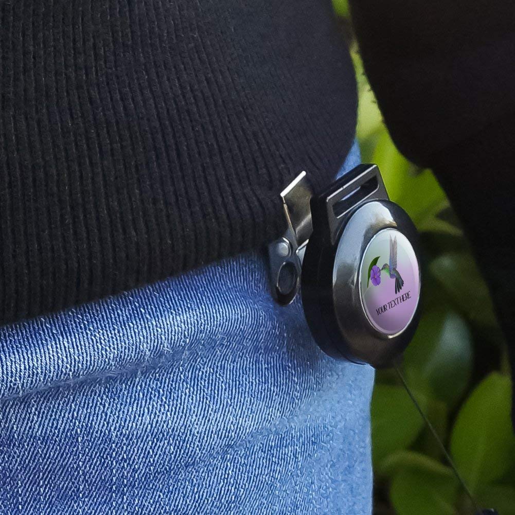 Custom Hummingbird Retractable Lanyard with 1 Line Personalization - ID Badge Holder for Work, School & Events | Durable & Lightweight