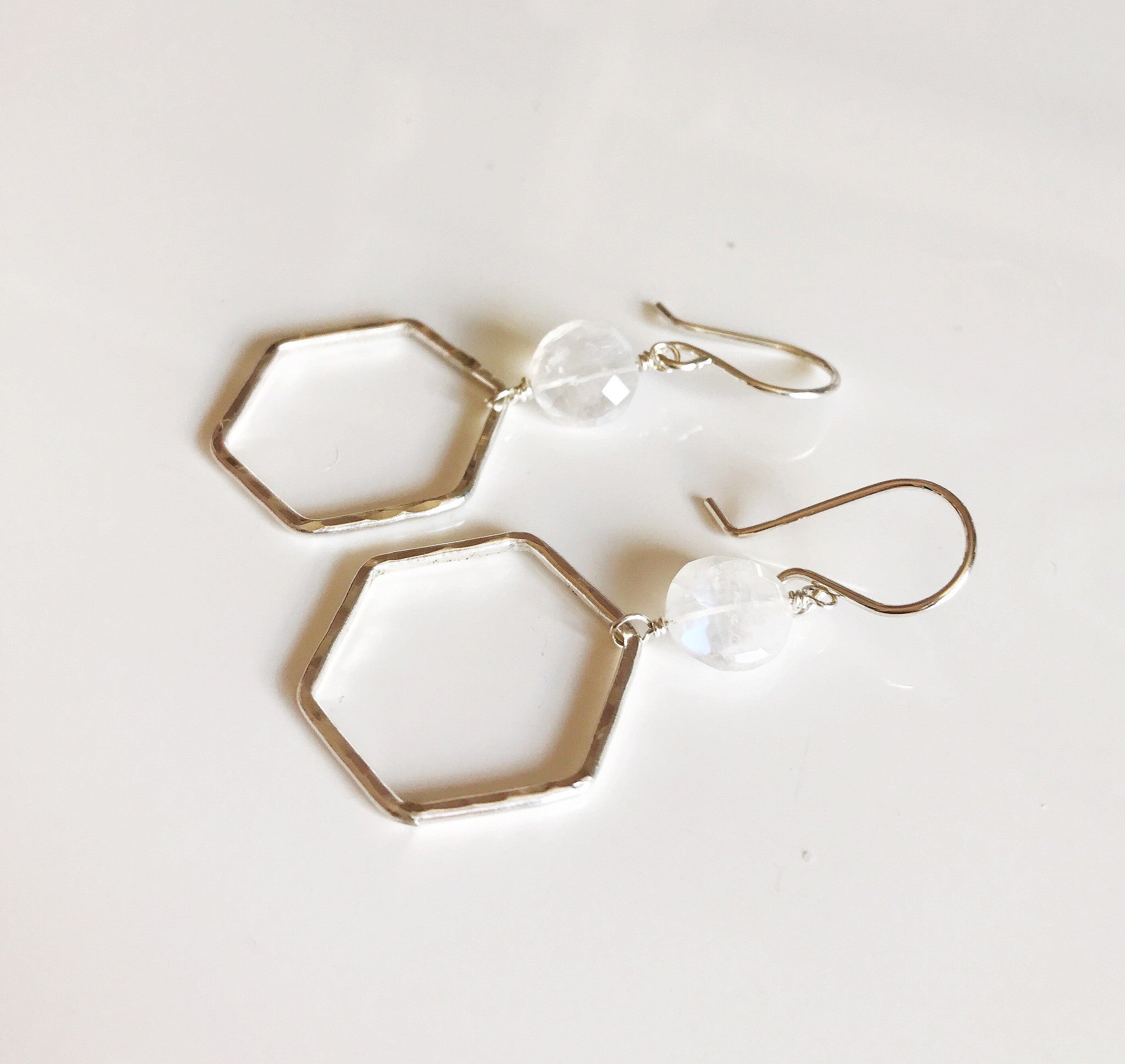 Moonstone Earrings Cecille (E375) – Elegant Sterling Silver Jewelry for Women, Perfect for Weddings & Evening Events