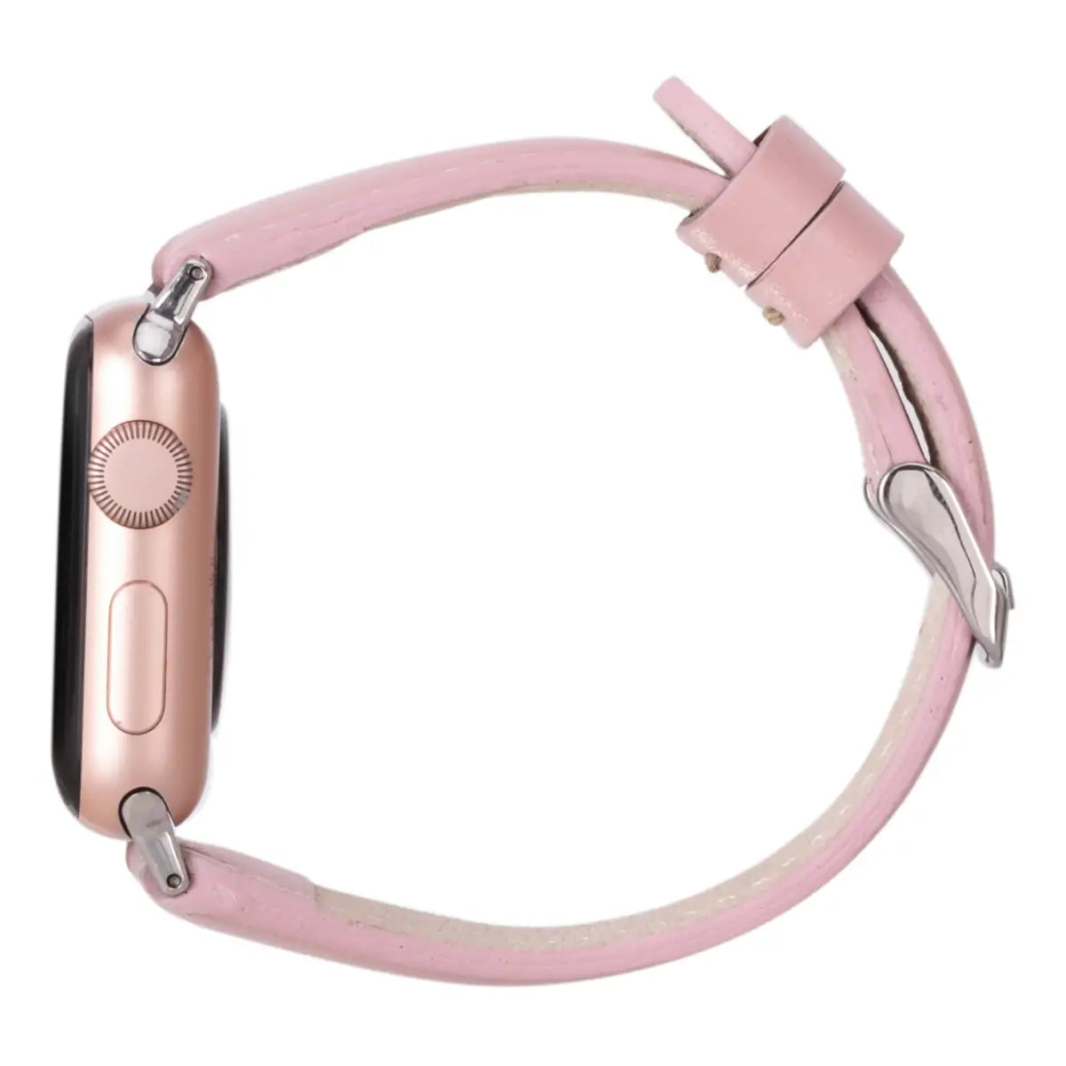 Pink Leather Slim Apple Watch Band for Women - Stylish & Comfortable Strap for Apple Watch Series 9/8/7/SE - Perfect for Workouts, Office & Everyday Wear