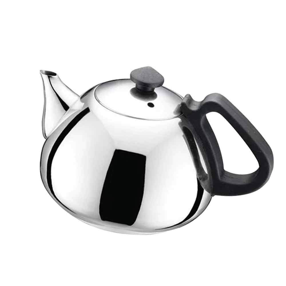 Premium Stainless Steel Tea Kettle - 34oz Metal Teapot for Coffee & Tea Brewing - Heat-Resistant Handle & Drip-Free Spout - Perfect for Home, Office, Restaurant, Cafe, Hotel Use (Silver) - Ideal for Afternoon Tea, Coffee Breaks & Hospitality Service