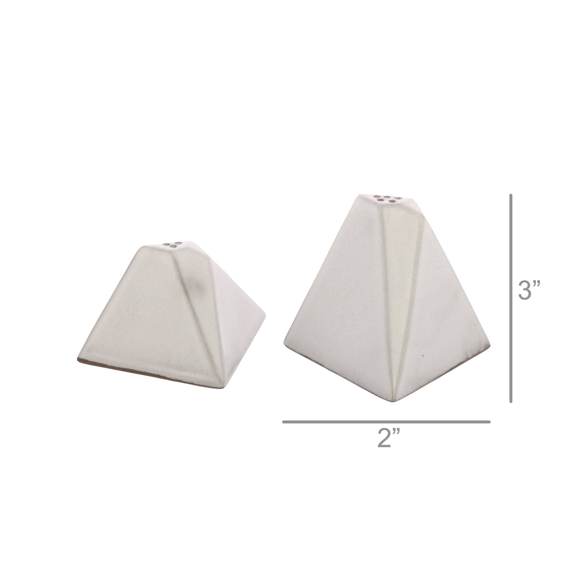 HomArt Braque Salt and Pepper Shakers Set - Elegant White Ceramic Spice Shakers for Kitchen, Dining Table, and Gift Giving