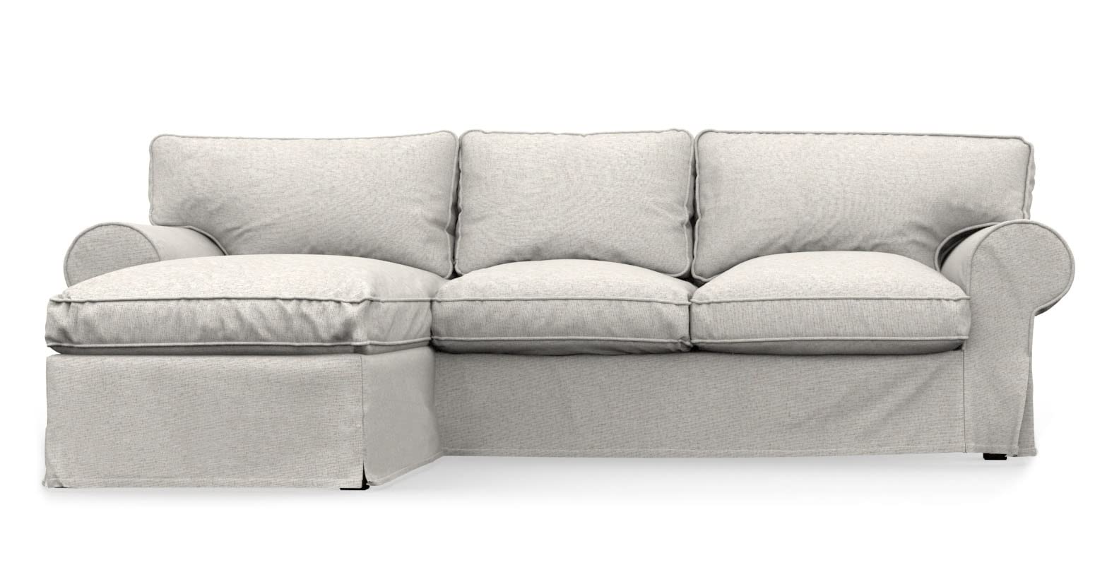 COMFORTLY Ektorp Couch Slipcover with Chaise - Right/Left Sectional Sofa Cover Replacement, Handmade Linen Blend Fabric (Covers Only) - Perfect for Living Room, Family Room & Home Decor