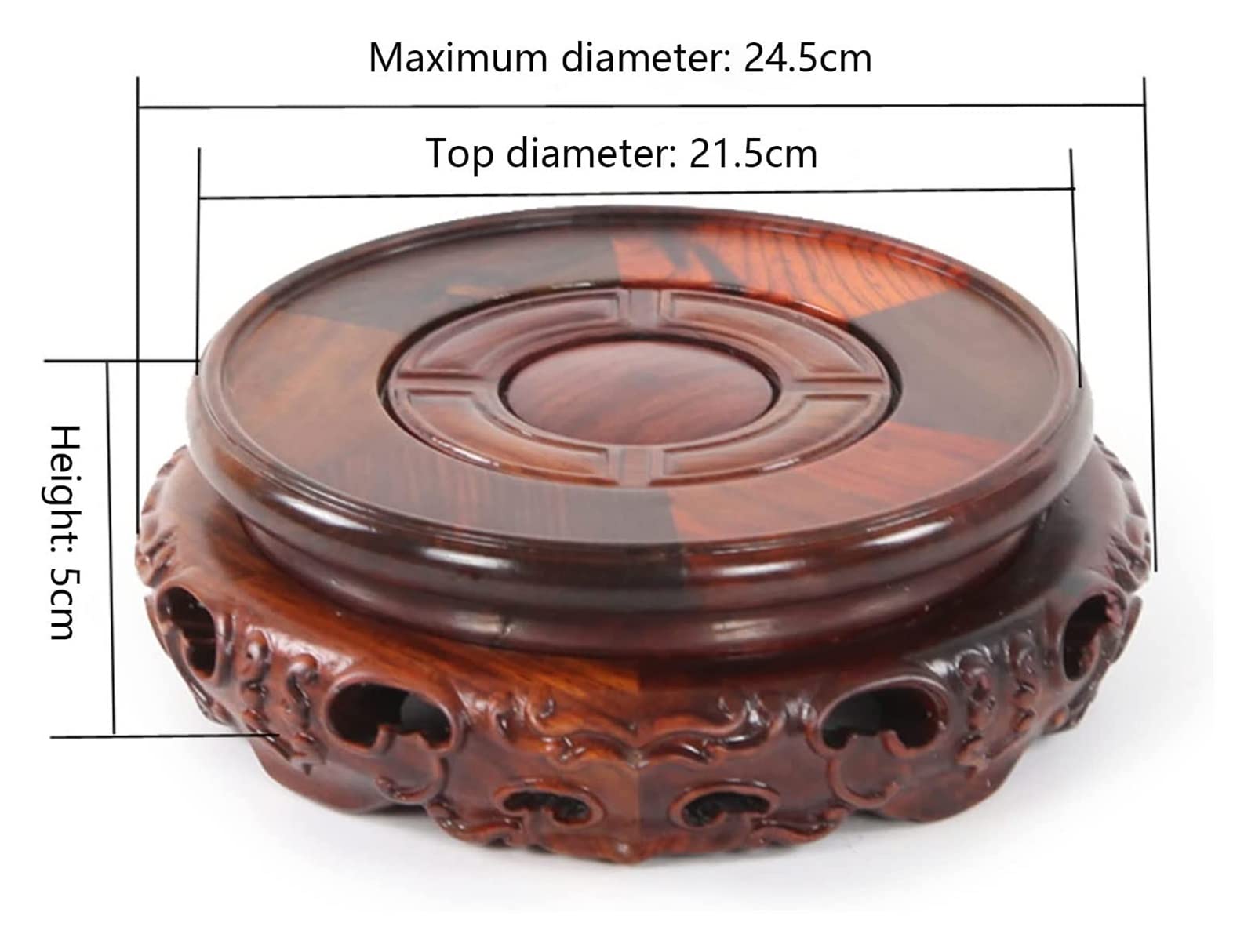Handcrafted Wooden Display Stand for Vases, Plants, Buddha Statues & Bonsai - Carved Wood Pedestal Base for Home Decor, Oriental Furniture & Shelf Brackets | Perfect for Living Room, Office & Meditation Spaces