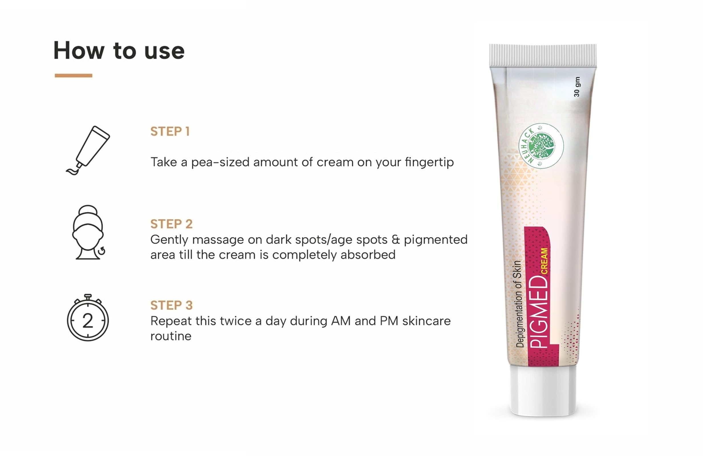 Neuhack Pigmed Dark Spot Corrector Cream - Fades Pigmentation, Acne Scars & Pimple Marks for Women & Men | 30gm Anti-Blemish Treatment | Perfect for Daily Skincare Routine & Post-Acne Care