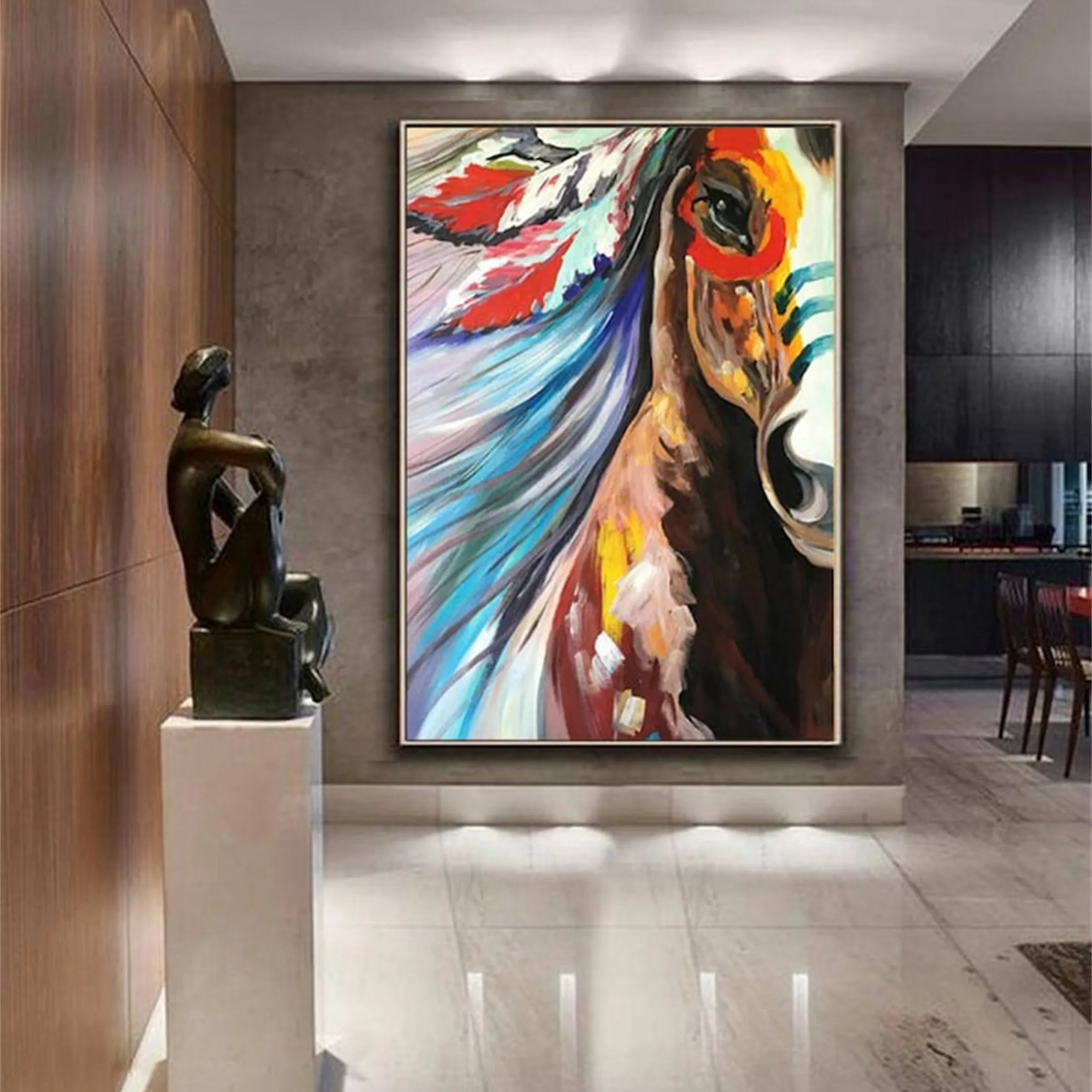 Animal Art Painting - Handmade Canvas Wall Decor for Living Room, Bedroom, Office | Unique Wildlife Artwork | Perfect Gift for Animal Lovers | AP001