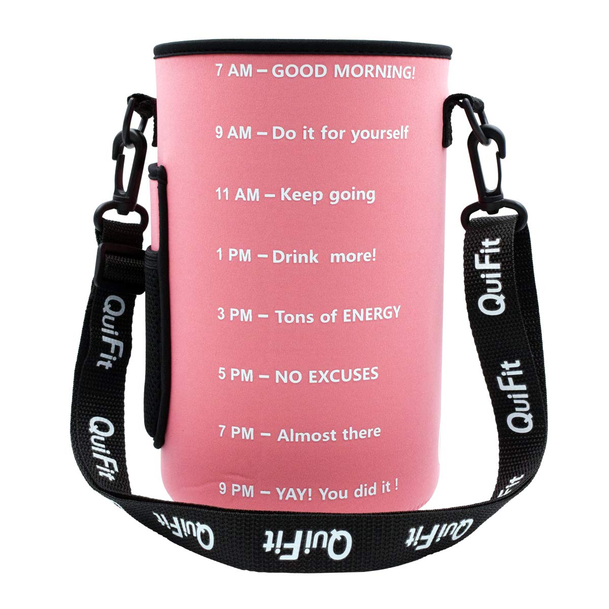 QuiFit Sports Gallon Water Bottle Sleeve Carrier with Adjustable Shoulder Strap - Compatible with 128oz & 64oz Tritan Water Bottles (Bottle Not Included) - Perfect for Gym, Hiking, Camping and Outdoor Activities