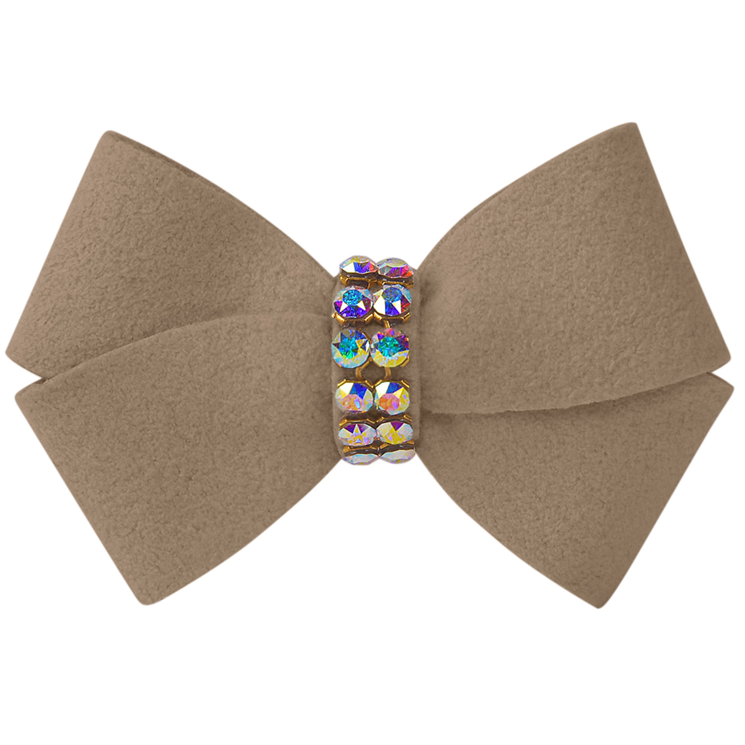 Elegant Nouveau Bow Hair Clip with Aurora Borealis Crystal - Perfect for Weddings, Prom, and Special Occasions