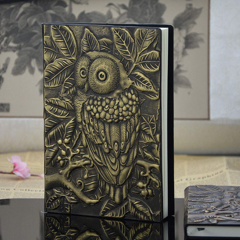 GAOSHA 3D Carving Owl Embossed Notebook - Daily Journal, Travel Planner & Sketchbook for Work, School & Creative Writing | Premium Lined Paper Notebook for Students, Professionals & Artists
