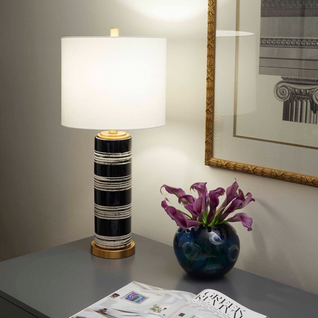 Cyan Design 10951 Bristle Brush Table Lamp - Blue Modern Desk Light for Living Room, Bedroom & Office Decor