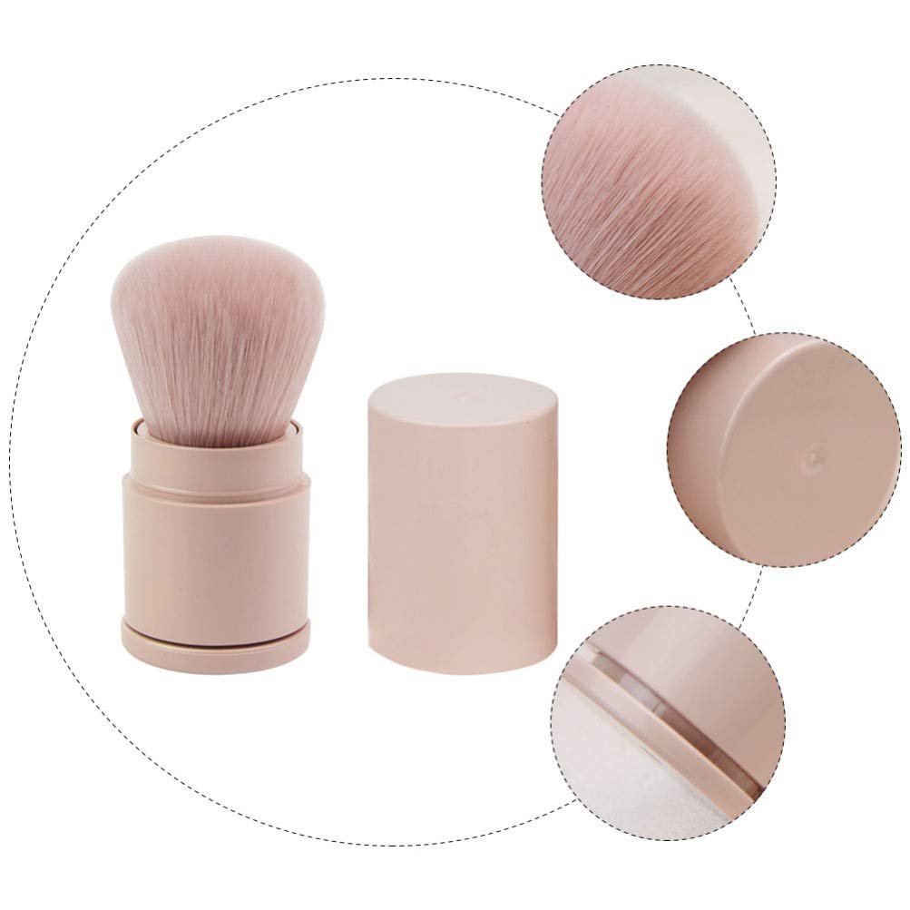 Premium Powder Brush & Blush Brush Set - Soft Loose Powder Makeup Brush, Foundation Brush & Cosmetic Brushes with Injection Handle - Portable Telescopic Design for Travel & On-the-Go Touch Ups