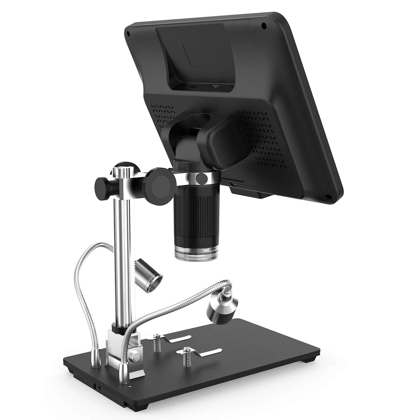 8.5 Inch LCD Digital Microscope with 5X-1200X Magnification, 1280x800 HD Resolution & Adjustable 1080P - AD208S Soldering Microscope with Dual LED Lights for Electronics Repair, Jewelry Inspection, and Coin Collecting