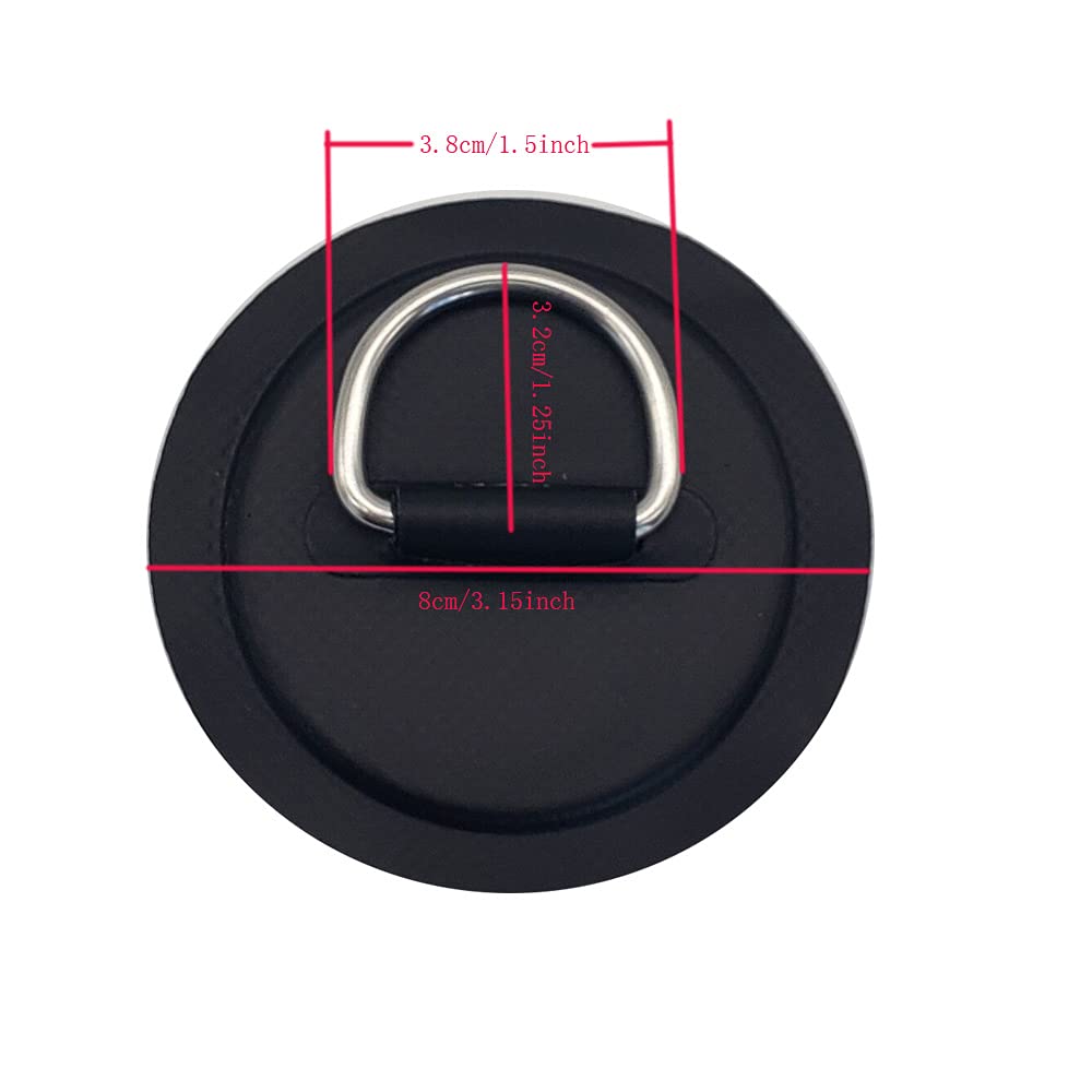 4 Pack Black Stainless Steel D-Rings for PVC Inflatable Boats, Canoes, Rafts, Kayaks, Surfboards & Paddle Boards - Heavy Duty Marine Hardware for Watercraft Repair & Accessories (Perfect for Securing Gear & Reinforcing Seams)