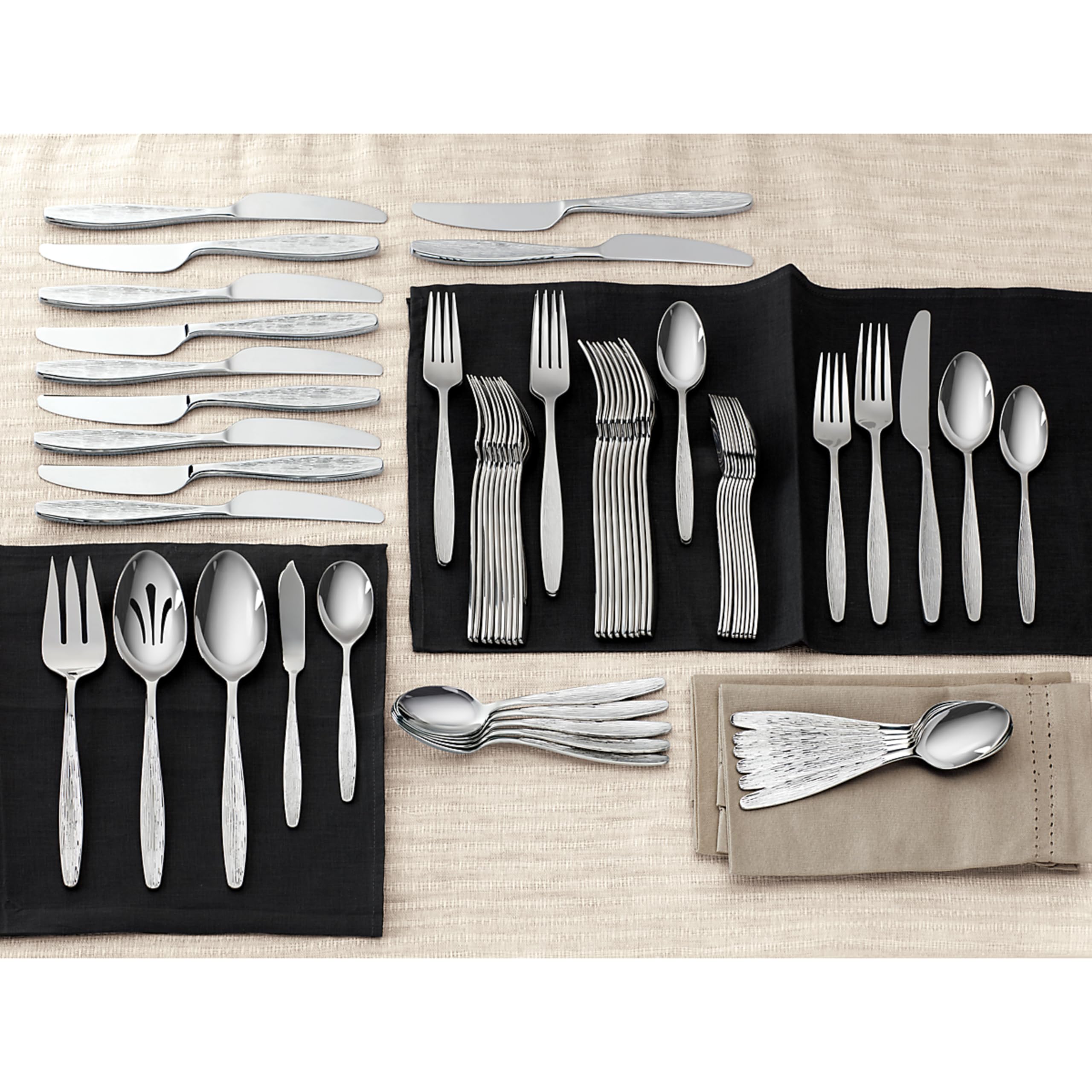 Lenox Emerick 65-Piece Flatware Set - Stainless Steel Cutlery Set for 12 (9.70 LB) - Elegant Dining Utensils for Wedding, Holiday Dinner & Formal Occasions