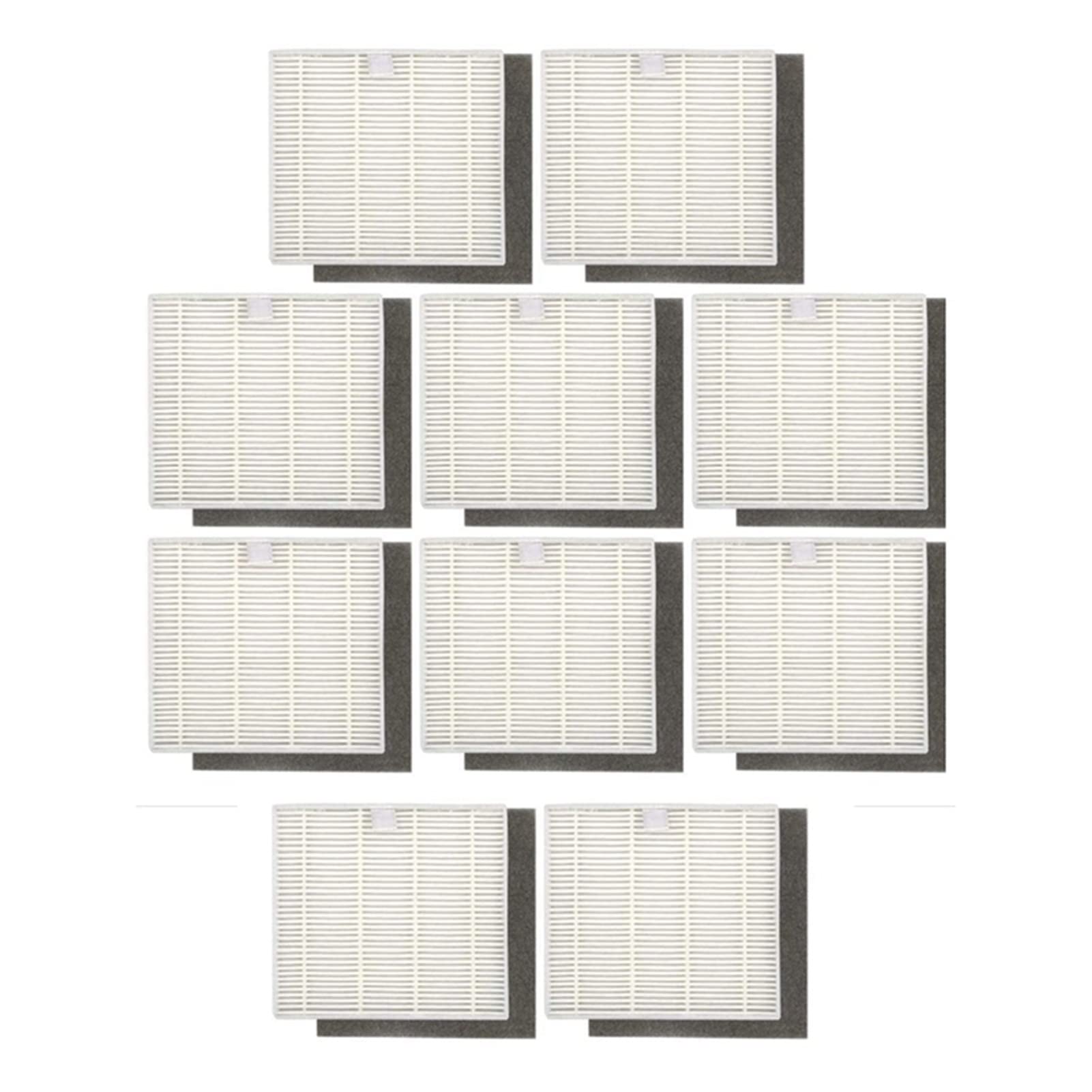 Luaac 10Pcs HEPA Filter for ILIFE V8 V8S Robot Vacuum Cleaner Accessories - Dark Grey Replacement Filters for Dust & Allergen Removal | Perfect for Hardwood Floors & Pet Hair Cleaning