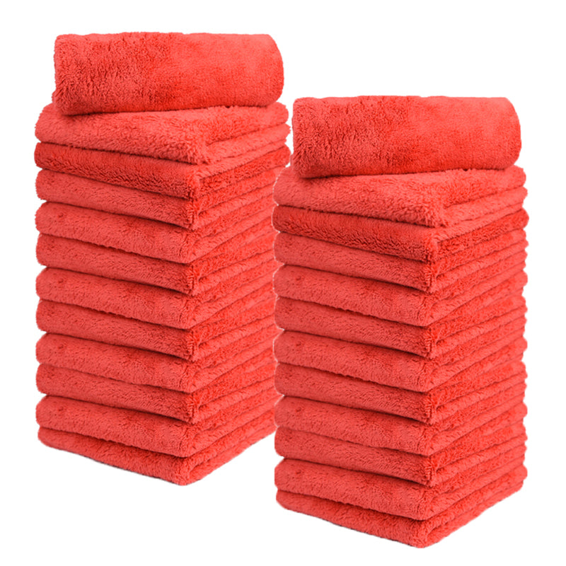 120 Pcs Premium Edgeless Coral Fleece Microfiber Towels - 16x16 Inches, 450GSM - Ultra Soft & Absorbent for Gym, Spa, Travel & Home Use