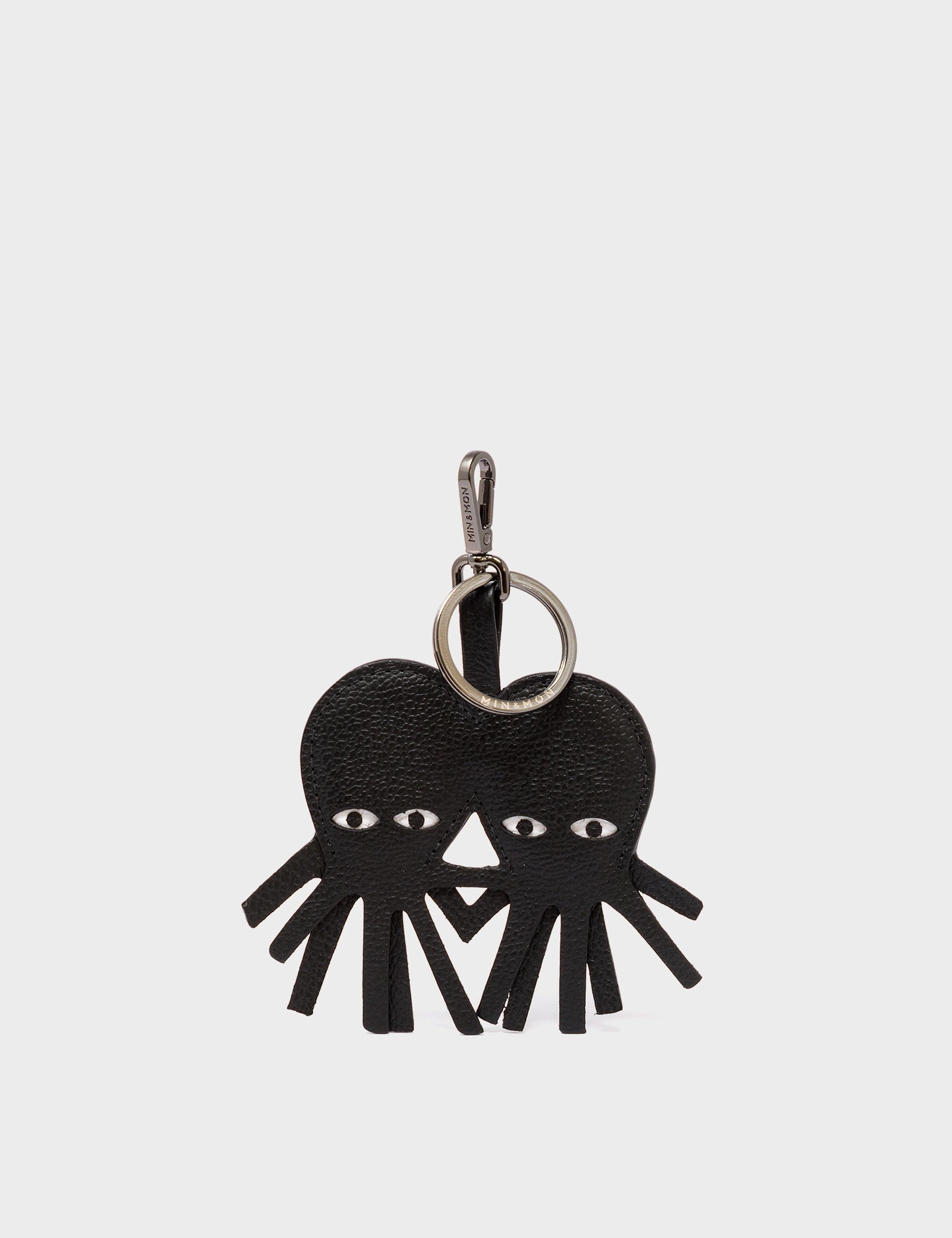 Octotwins Charm - Stylish Black Leather Keychain for Keys, Bags & Gifts | Durable & Fashionable Accessory for Everyday Use