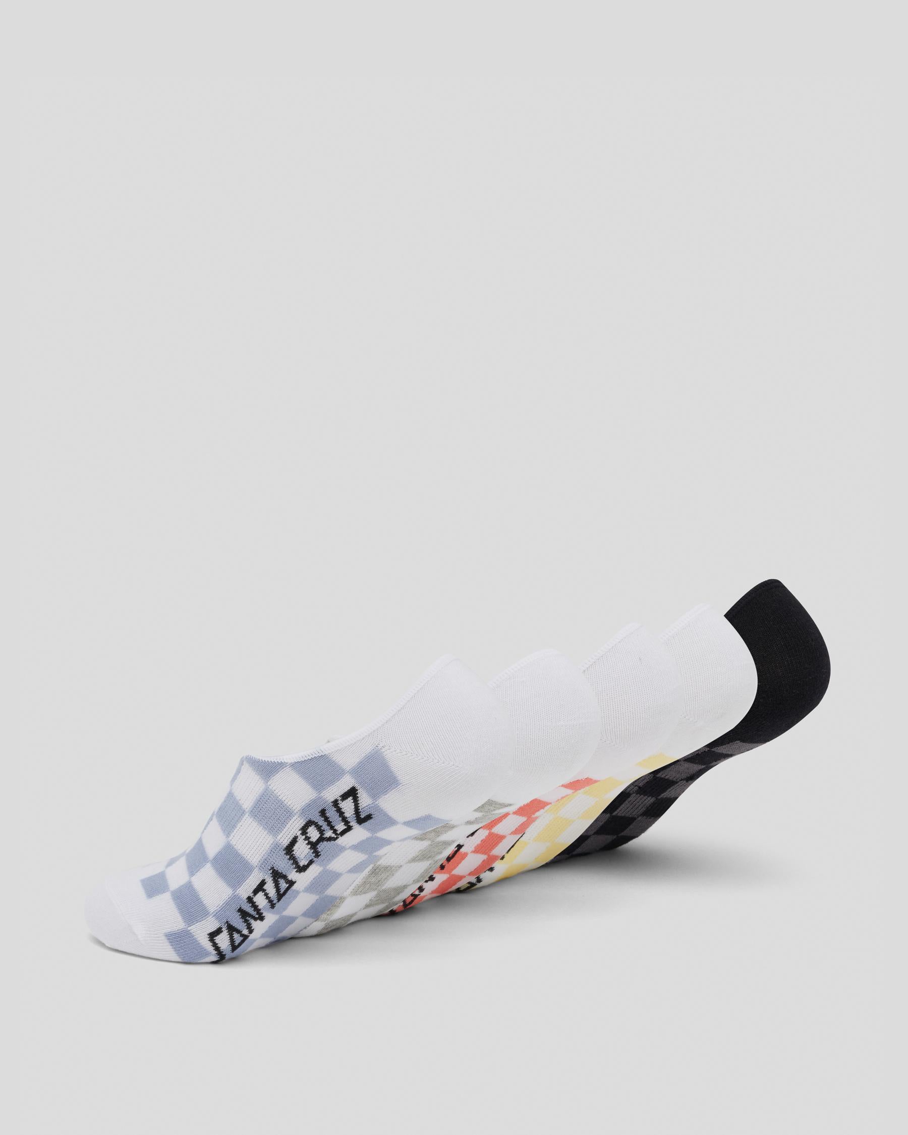 Santa Cruz Solid Strip Check No Show Socks for Women - Comfortable Low-Cut Sneaker Socks for Running, Gym & Casual Wear