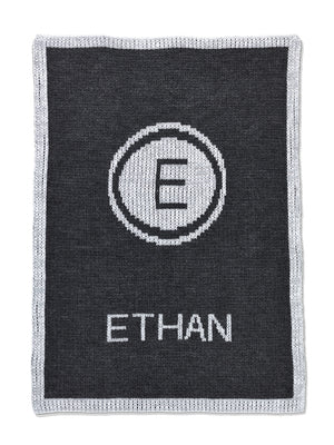 Personalized Butterscotch Blankets with Metallic Initial Stamp - Custom Baby Blanket for Newborn Gifts, Nursery Decor & Photo Props