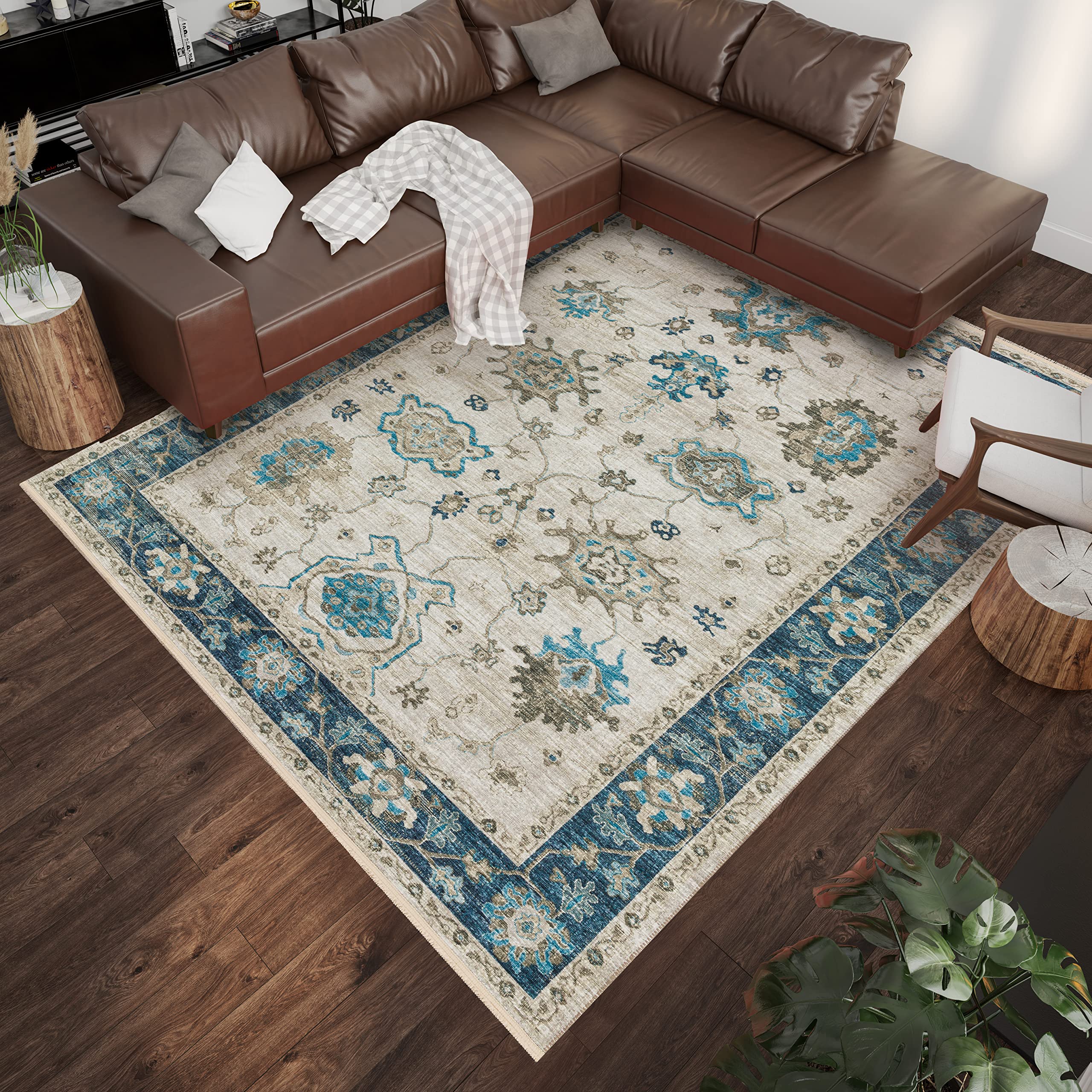 Addison Rugs Sterling AST36 Blue 8' x 10' Area Rug - Soft Plush Living Room Carpet for Bedroom, Dining Room & Home Decor