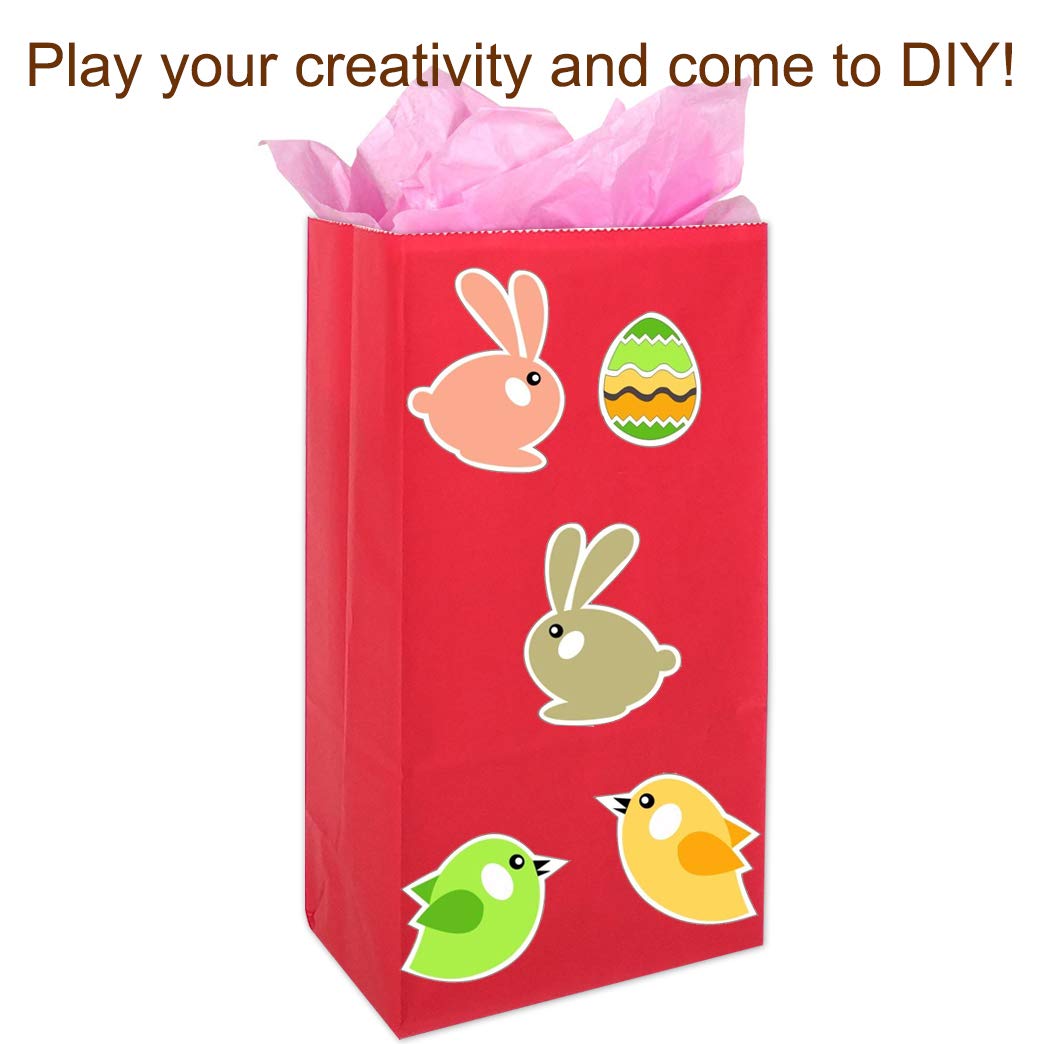 KEYYOOMY 24-Pack Small Red Paper Bags for Parties - 4.7x2.4x8.7 Inch Party Favor Bags, Goodie Bags & Lunch Bags - Perfect for Birthday Favors, Wedding Treats & Holiday Gift Packaging