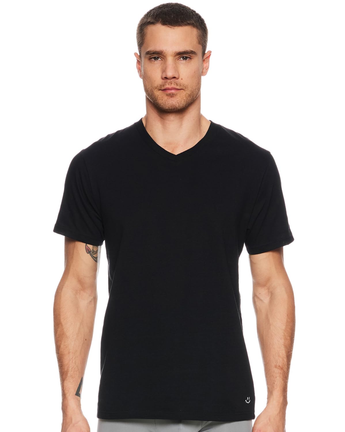 JOE BOXER Men's V-Neck Undershirts 4-Pack - Soft Plain T-Shirts for Casual Wear & Layering - Perfect for Everyday Comfort & Workout