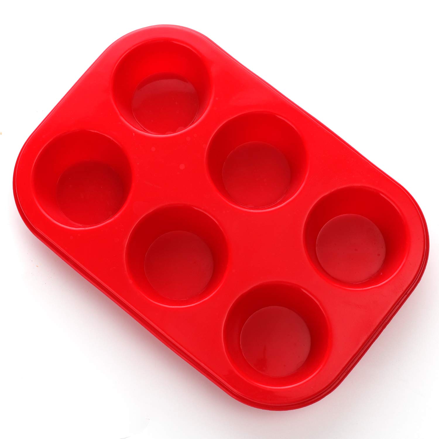 Non-Stick Silicone Muffin Pan - 6 Cup BPA Free Baking Tray, Food Grade & LFGB Certified Cupcake Mold for Perfect Muffins, Cupcakes & Egg Bites - Ideal for Home Baking, Parties & Meal Prep