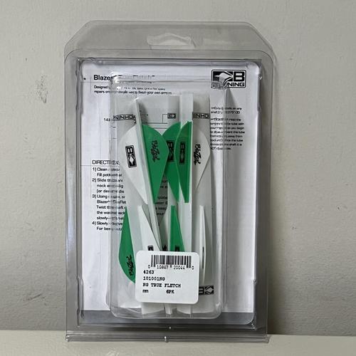 Bohning Blazer Quickfletch 6-Pack - Neon Green & White Archery Vanes for Hunting & Target Practice