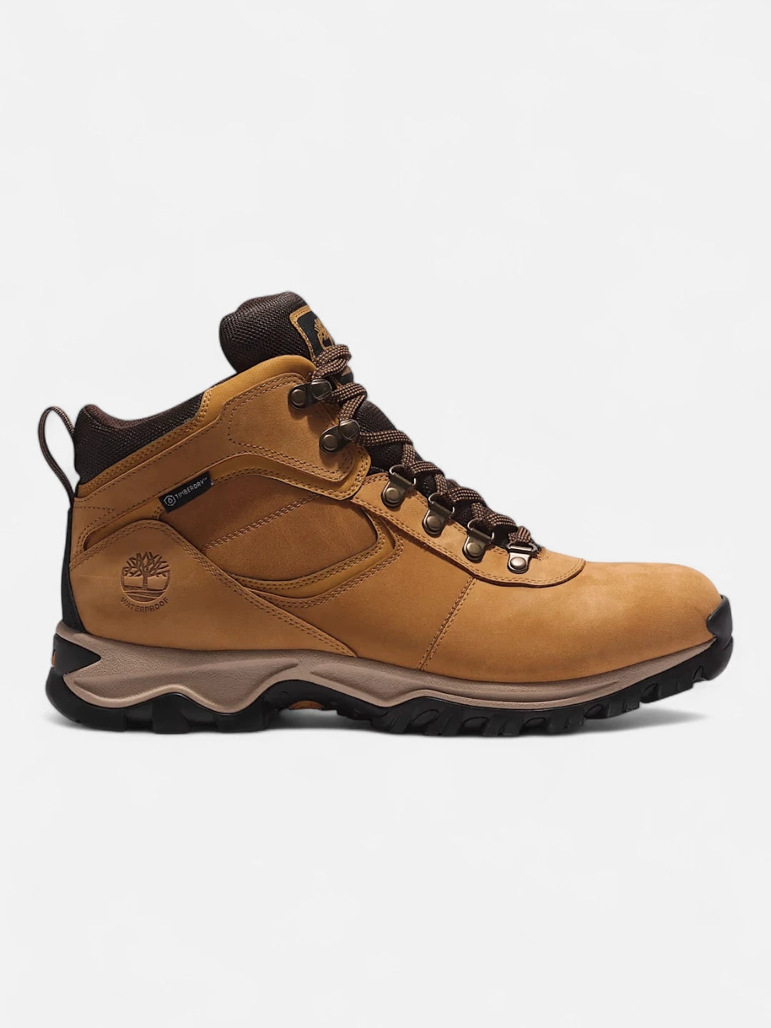 Timberland Mt. Maddsen Mid Waterproof Hiking Boots for Men - Beige Leather Outdoor Boots for Trekking, Camping & Mountain Adventures