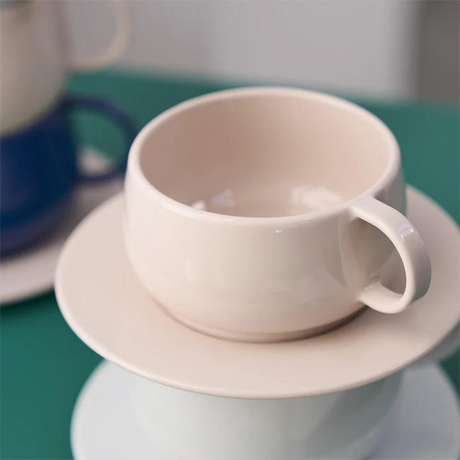 Guy Degrenne Empileo Cappuccino & Tea Cup Set - Elegant Porcelain Coffee Mugs for Home, Office, and Cafe Use