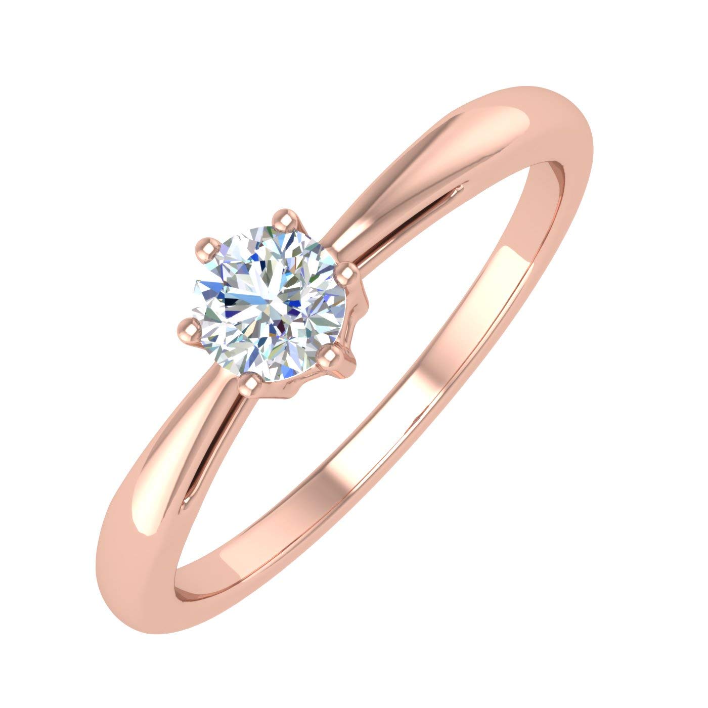 1/4 Carat 6-Prong Solitaire Diamond Engagement Ring in 10K Gold - Perfect for Proposals, Anniversaries & Weddings