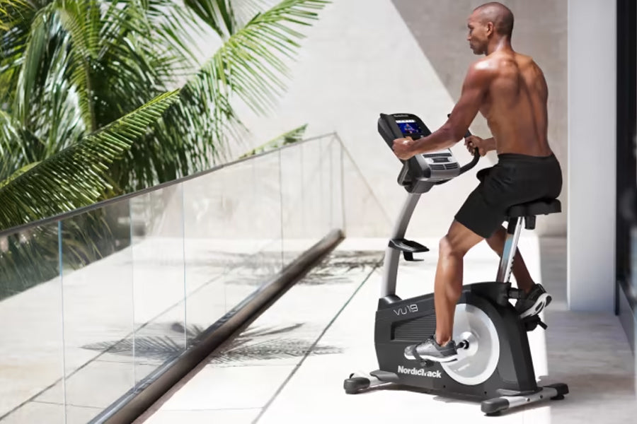 NordicTrack Commercial VU 19 Upright Exercise Bike - Premium Home Gym Equipment for Cardio Workouts, Weight Loss & Fitness Training - Perfect for Home, Office & Small Spaces