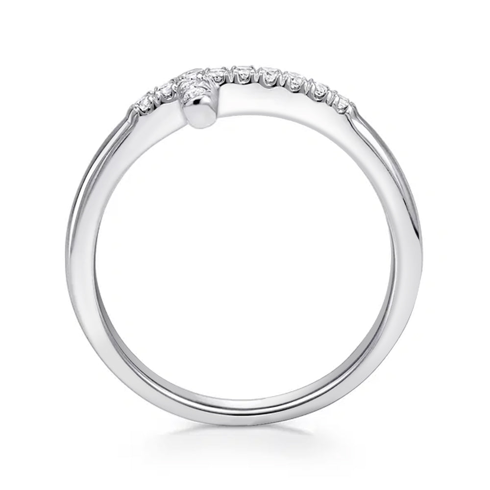 Lab Grown Diamond Accent Ring - Modern Cross Design for Women, 14K Gold/White Gold, Elegant & Dainty Jewelry Gift for Christmas, Anniversary & Special Occasions