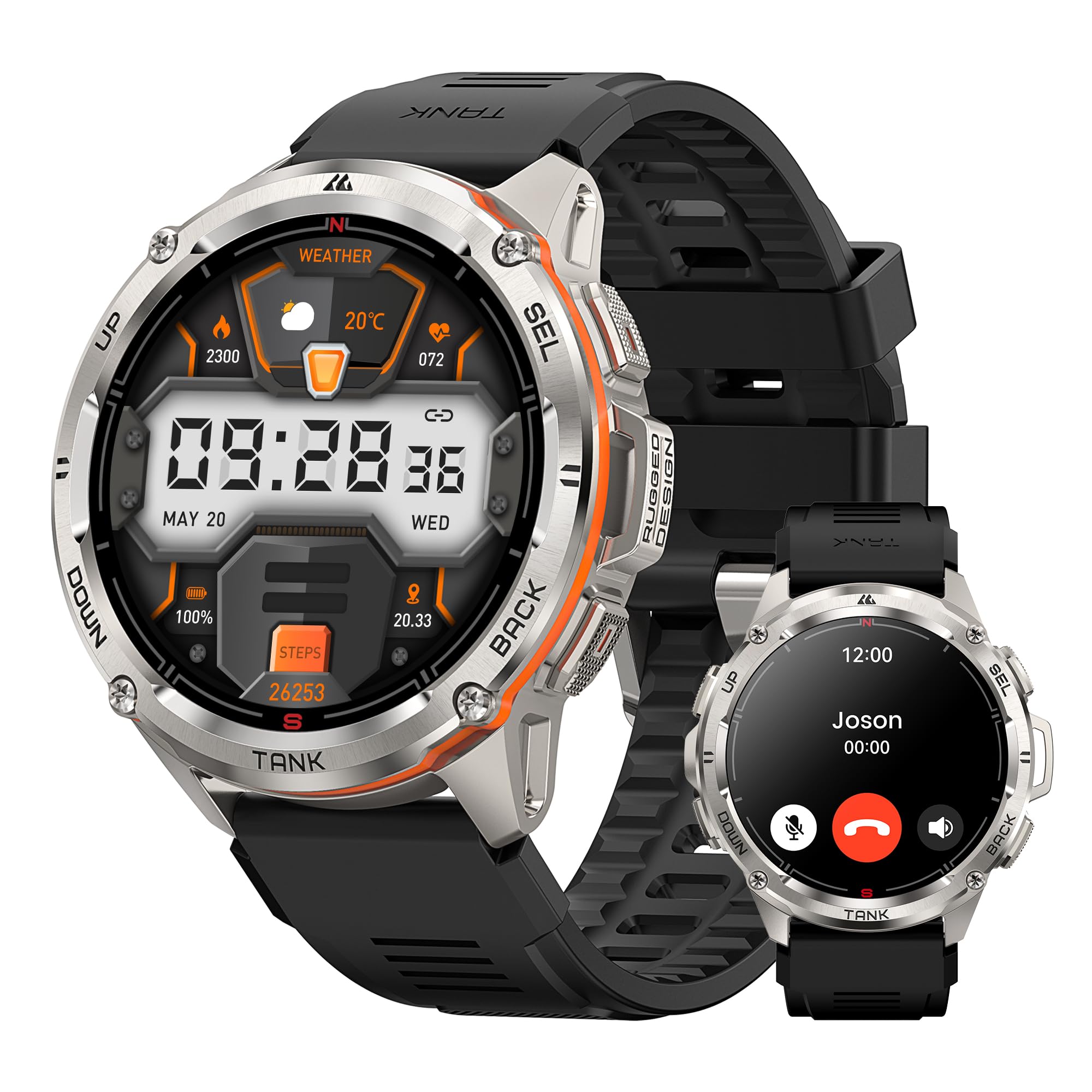 KOSPET Tank T3 Ultra Rugged Military Smartwatch for Men - 1.43
