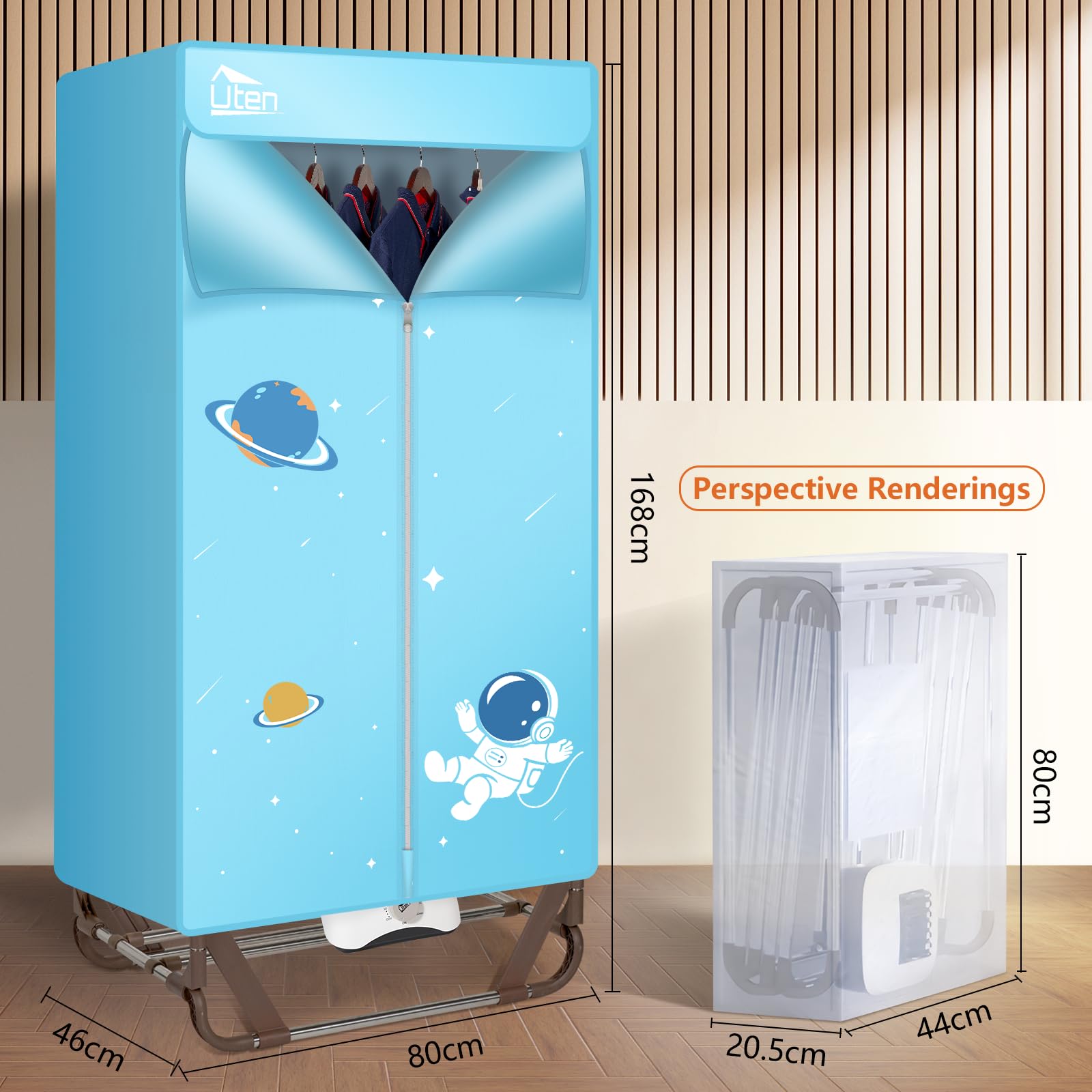 1500W Electric Clothes Dryer with Timer - 2-Tier Foldable Drying Rack for Travel, Apartments, RV & Home - Fast Drying Wardrobe for Laundry | Perfect for Small Spaces, Camping & Emergency Use