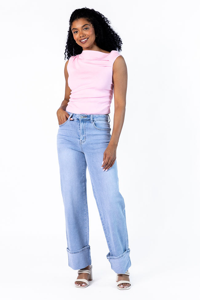 Pink Off The Shoulder Ruched Sweater Top for Women - Trendy Casual & Party Wear - Perfect for Date Nights & Girls' Outings