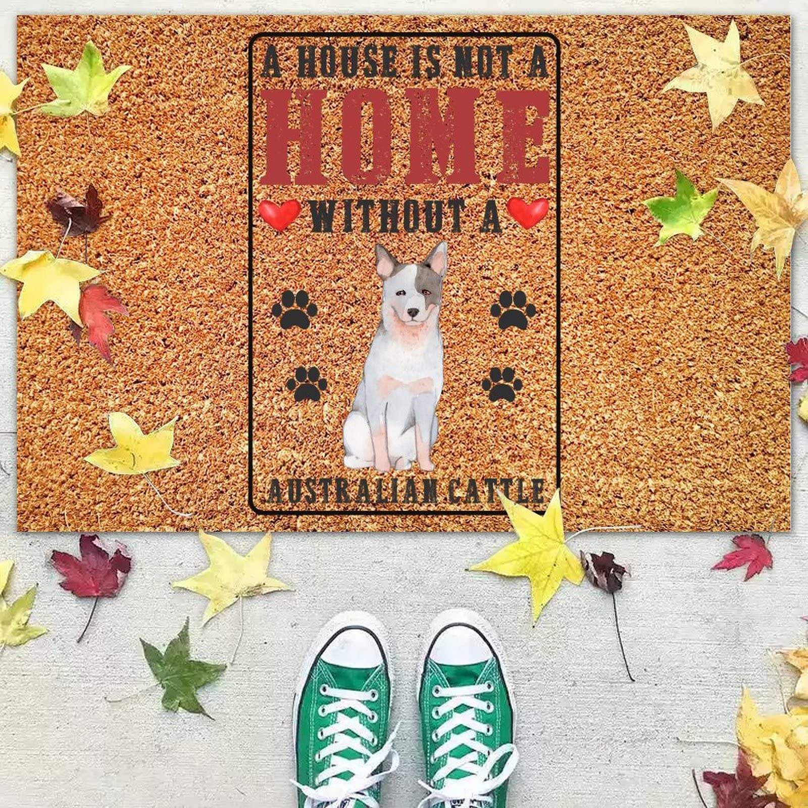 Premium Natural Coir Doormat with Non-Slip Backing - Indoor/Outdoor Welcome Mat for Front Door Decor | Durable & Eco-Friendly Housewarming Gift for New Homeowners | Perfect for Pet Lovers & Australian Cattle Dog Owners | Ideal for Entryways, Porches & Mudrooms