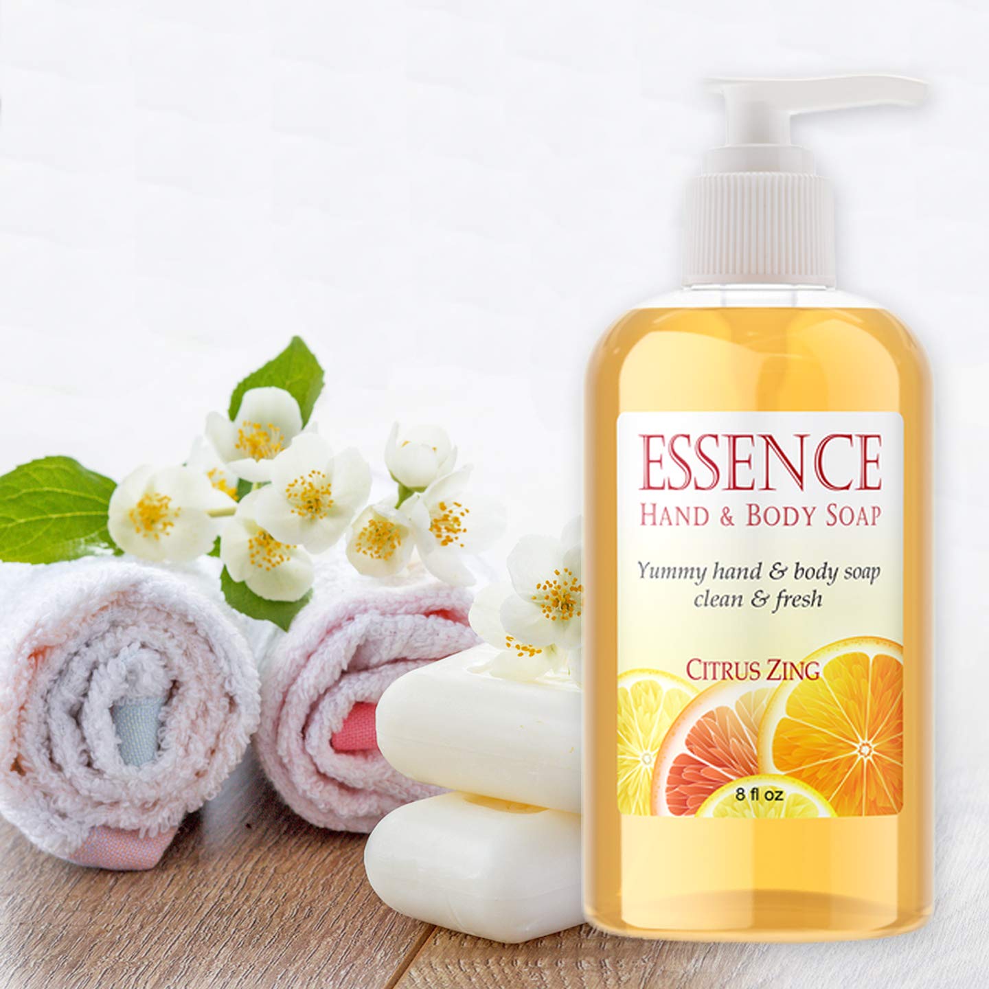 Deluvia Organic Aloe & Vitamin E Hand Soap and Body Wash with Rosemary Extract & Citrus Essential Oils - Refreshing Citrus Zing Scent for Daily Hand Cleansing & Body Wash | Perfect for Home, Gym & Travel Use