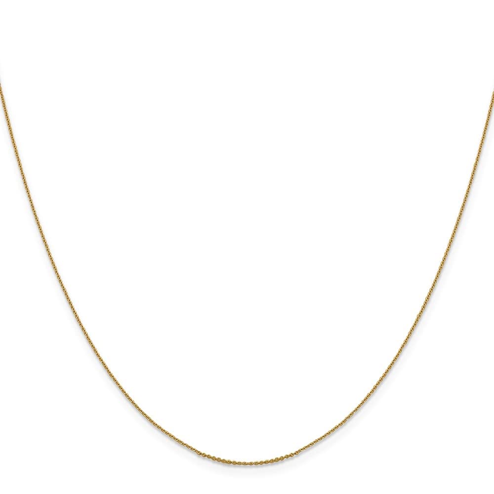 14K White Gold 0.85mm Diamond Cut Cable Chain Necklace for Women - Dainty Fine Jewelry for Everyday Wear, Gift Giving & Special Occasions