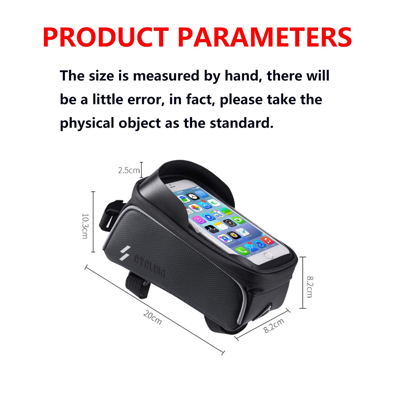 **Waterproof Bike Phone Mount Bag - Front Frame & Handlebar Storage with Touch Screen Access - Ideal for Cycling, Commuting & Outdoor Adventures**