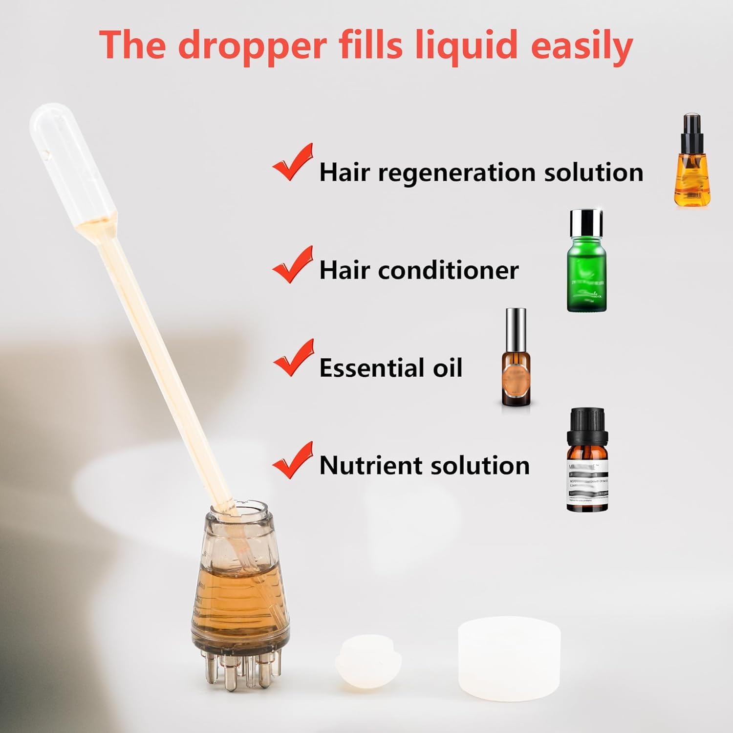 MRIYA 6ml Mini Portable Hair Oil Applicator Bottle - Essential Oil Roller Ball Scalp Massage Comb for Hair Growth Treatment, Travel-Friendly Hair Root Applicator for Oils & Serums (Perfect for Home, Travel & Salon Use)