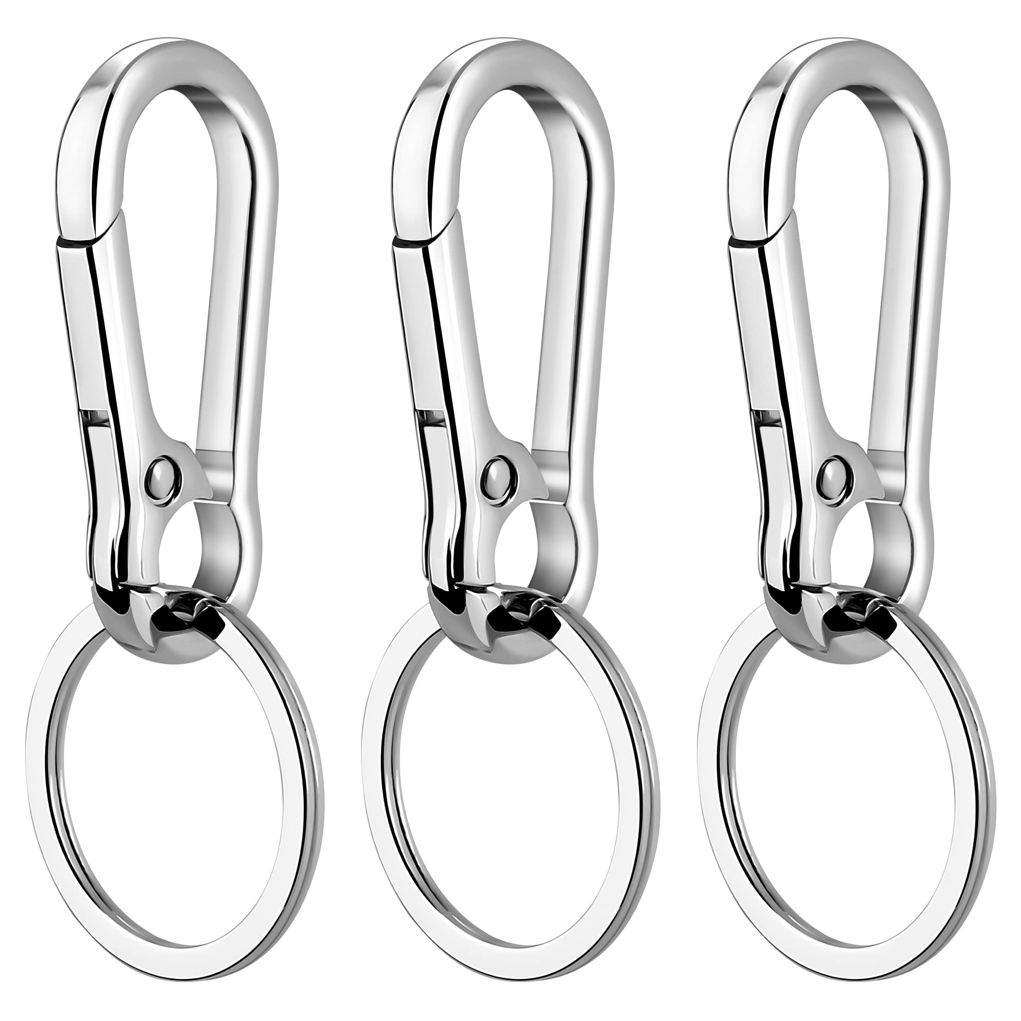 Silver Keychain Organizer - 3 Pack Key Rings for Men & Women | Home & Office Use
