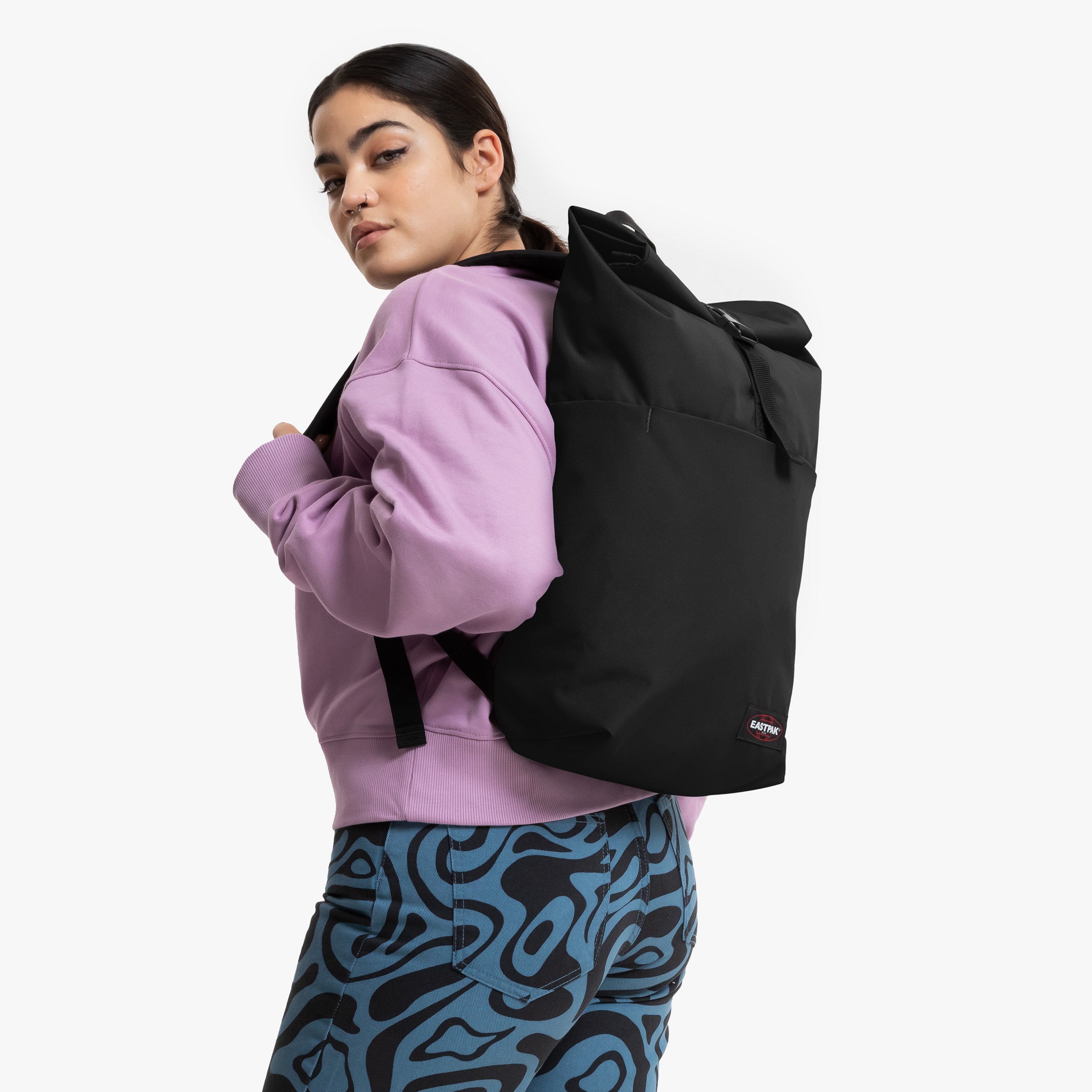 Eastpak Up Roll Backpack - Durable & Stylish School & Travel Backpack for Men & Women - Perfect for College, Work & Outdoor Adventures - Black