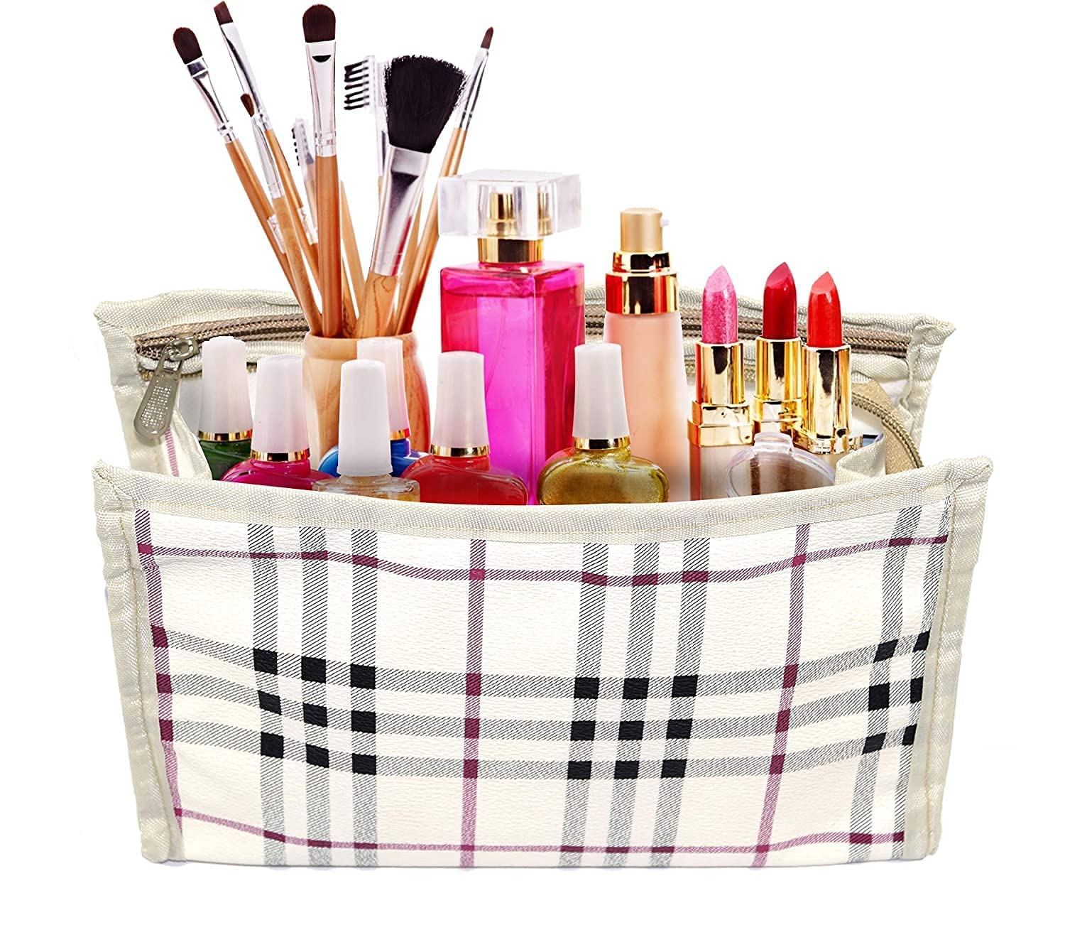 Trendifly Travel Makeup Bag for Women & Men - Waterproof Toiletry Organizer with Multiple Pockets, Separate Brush Compartment - Perfect for Vacation, Gym, Business Trips & Daily Cosmetics Storage
