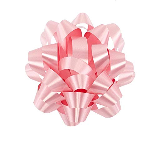 Light Pink Satin Gift Wrap Bows - 4 Inch Christmas Ribbon Bows (12 Pack) | Perfect for Holiday Presents, Birthday Gifts & Party Decorations